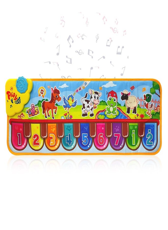 NHR Musical Piano Mat with 10 Music Modes & 6 Animal Sounds Baby Playing Mat for Kids Musical Keyboard Mat Non-Toxic Early Learning Educational Toy for Babies | Piano Mat for Kids - Image 1